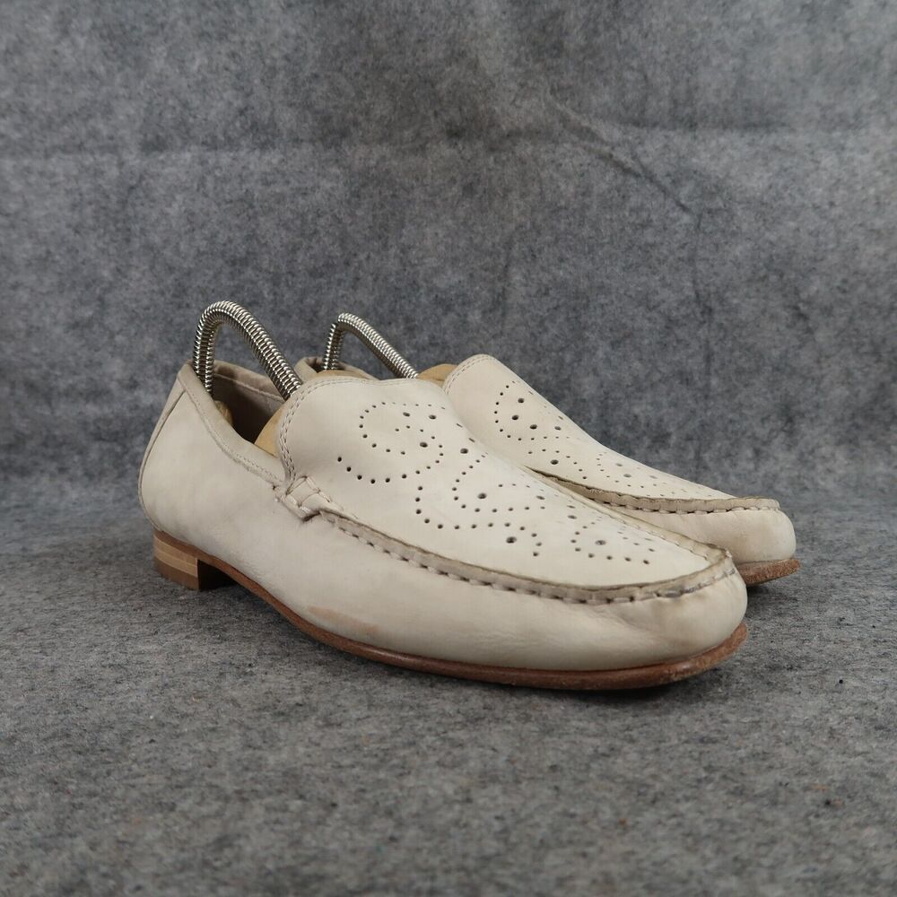 Sioux Shoes Womens 7 Loafer Leather Slip On Moccasin Fashion Classic Beige Flat